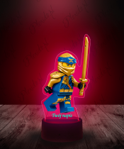 Lampka LED 3D Plexido z Nadrukiem Ninjago Jay z Mieczem