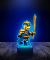 Lampka LED 3D Plexido z Nadrukiem Ninjago Jay z Mieczem