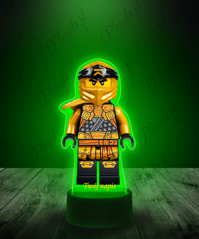 Lampka LED 3D Plexido z Nadrukiem Ninjago Cole Gold - 1