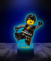 Lampka LED 3D Plexido z Nadrukiem Ninjago Cole Wojownik