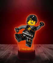 Lampka LED 3D Plexido z Nadrukiem Ninjago Cole Wojownik