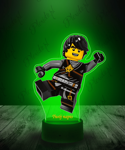 Lampka LED 3D Plexido z Nadrukiem Ninjago Cole Wojownik
