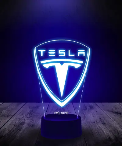 Lampka LED 3D Plexido Tesla Logo - 1