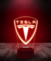 Lampka LED 3D Plexido Tesla Logo - 2