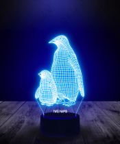 Lampka LED 3D Plexido Pingwiny