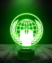 Lampka LED 3D Plexido Anonymous Logo