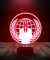 Lampka LED 3D Plexido Anonymous Logo