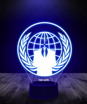 Lampka LED 3D Plexido Anonymous Logo