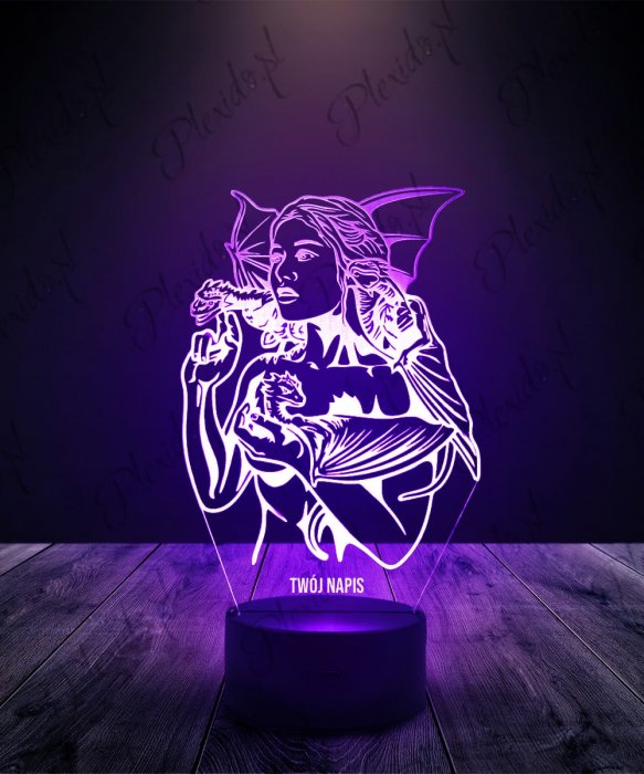 Lampka LED 3D Plexido Gra o Tron Daenerys Targaryen