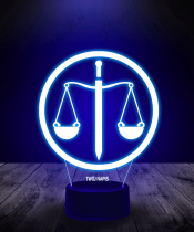 Lampka LED 3D Plexido Waga Sąd Prawo
