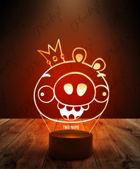 Lampka LED 3D Plexido Angry Birds Król Świń