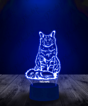 Lampka LED 3D Plexido Kot Maine Coon