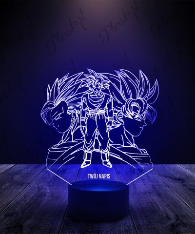 Lampka LED 3D Plexido Dragon Ball Son Goku Twarze