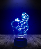 Lampka LED 3D Plexido Mario na Yoshi