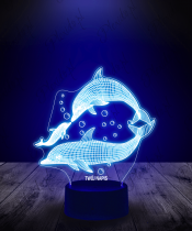 Lampka LED 3D Plexido Delfiny Delfinek