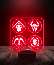 Lampka LED 3D Plexido Gra Diablo IV Symbole