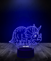 Lampka LED 3D Plexido Dinozaur Triceratops