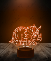 Lampka LED 3D Plexido Dinozaur Triceratops