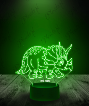 Lampka LED 3D Plexido Dinozaur Triceratops