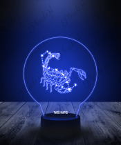 Lampka LED 3D Plexido Znak Zodiaku Skorpion