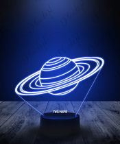 Lampka LED 3D Plexido Planeta Saturn Kosmos