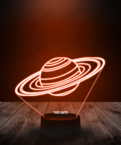 Lampka LED 3D Plexido Planeta Saturn Kosmos