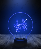 Lampka LED 3D Plexido Znak Zodiaku Rak