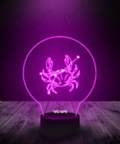 Lampka LED 3D Plexido Znak Zodiaku Rak