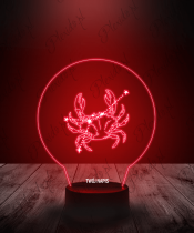 Lampka LED 3D Plexido Znak Zodiaku Rak