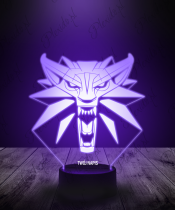 Lampka LED 3D Plexido Wiedźmin Wilk Logo - 2