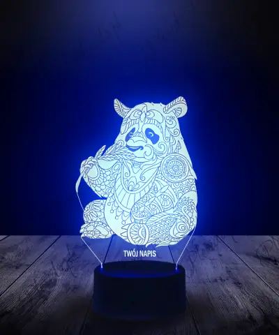 Lampka LED 3D Plexido Miś Panda Mandala - 1