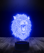 Lampka LED 3D Plexido Ryczący Lew Mandala