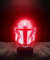 Lampka LED 3D Plexido Mandalorian Maska - 3