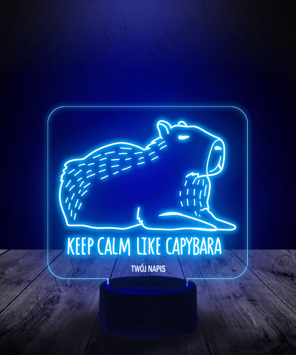 Lampka LED 3D Plexido Kapibara Keep Calm