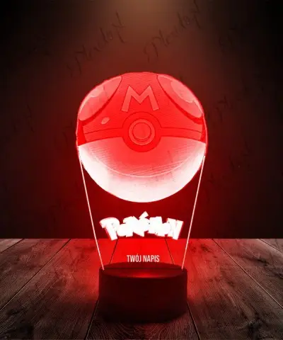 Lampka LED 3D Plexido Pokemon Pokeball