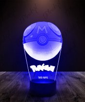 Lampka LED 3D Plexido Pokemon Pokeball