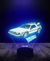 Lampka LED 3D Plexido Samochód Powrót do Przyszłości