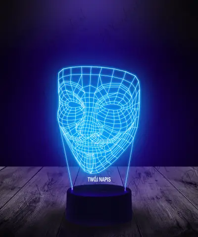 Lampka LED 3D Plexido Anonymous Maska Geometryczna