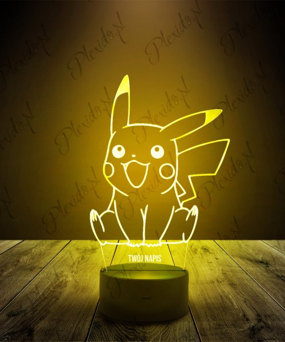 Lampka LED 3D Plexido Pokemon Pikachu Uśmiech
