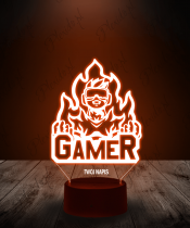 Lampka LED 3D Plexido Gaming Gamer Płomień