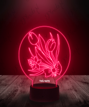 Lampka LED 3D Plexido Tulipany Bukiecik