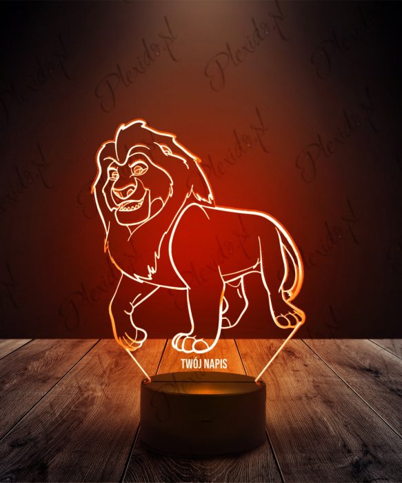 Lampka LED 3D Plexido Mufasa