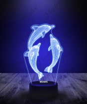 Lampka LED 3D Plexido 3 Delfiny