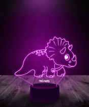 Lampka LED 3D Plexido Dinuś Triceratops - 3