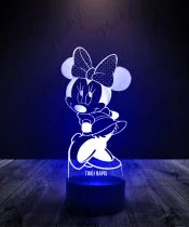 Lampka LED 3D Plexido Myszka Minnie Kokardka