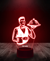 Lampka LED 3D Plexido Kelner z Tacą