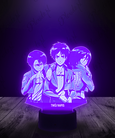 Lampka LED 3D Plexido Eren Mikasa Attack on Titan