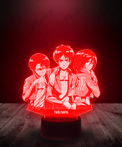 Lampka LED 3D Plexido Eren Mikasa Attack on Titan