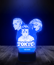 Lampka LED 3D Plexido Tokyo Revengers Postacie