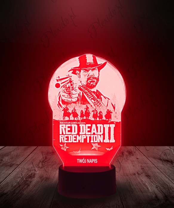 Lampka LED 3D Plexido Red Dead Redemption II